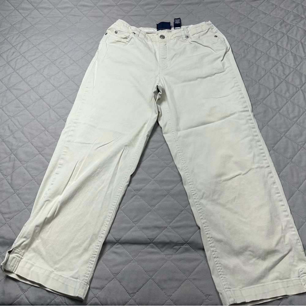 Elegant Cream Ankle Pants
